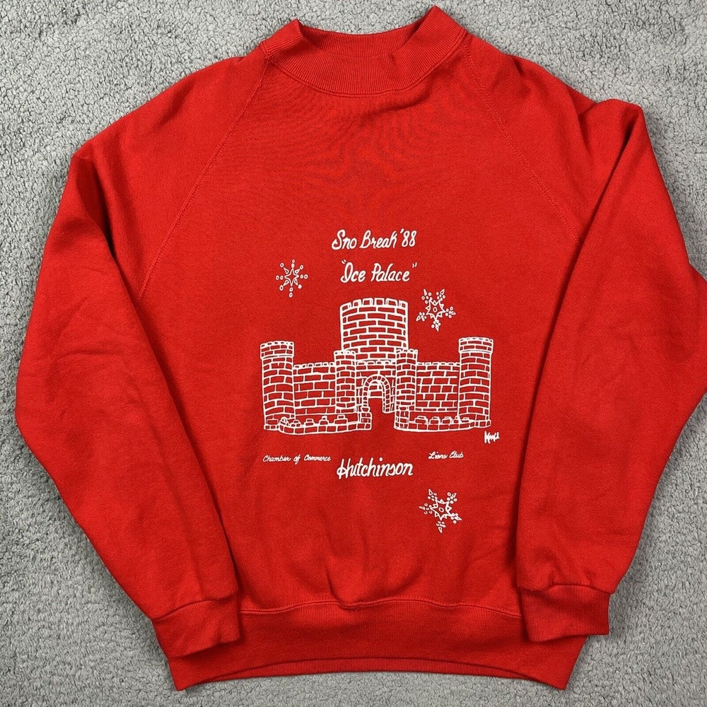Vintage Ice Palace Crewneck Sno‎ Break 88 Hutchinson MN Sweater Sweatshirt Sz L